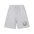 Shorts décontractés gris à cordon pour hommes et femmes, avec imprimé graphique surf club. - 314 Gris Chiné