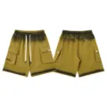 Gradient washed cargo shorts for men and women, high street style with multi-pockets. - S / Bottoms / Washed Earthy Yellow