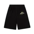 Détail arrière de short décontracté noir avec impression logo gothique et taille. - 317 Noir