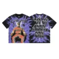High street vintage washed short sleeve t-shirt with cool skull lightning graphic print. - S / Tops / Washed Black Purple