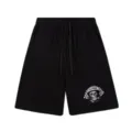 Short décontracté noir avec taille élastique à cordon et motif de crâne pour style streetwear. - 303 Noir