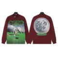 Vintage washed long sleeve t-shirt with graphic print, streetwear casual crewneck tee. - G62101 Washed Burgundy