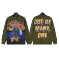 Vintage wash long sleeve t-shirt with graphic streetwear design, casual oversized cotton tee. - G62102 Washed Army Green
