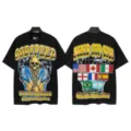 Vintage black streetwear t-shirt featuring 2026 world cup graphic print and skull design. - S / Tops / Washed Black