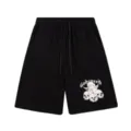 Short streetwear noir avec taille élastique à cordon et imprimé crâne vintage. - 307 Noir