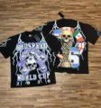 Black washed short sleeve t-shirt with skull graphic, streetwear retro style sku variant. - S / Tops / Washed Black