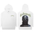 Stylish casual white hooded sweatshirt with graphic print streetwear style for men and women. - S / Tops / White