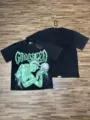 Vintage washed black short sleeve t-shirt with graphic print for men and women streetwear fashion. - S / Tops / Washed Black