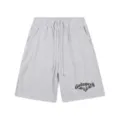 Shorts de streetwear gris décontracté avec taille élastique à cordon et imprimé gothique. - 309 Gris Chiné
