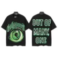 Streetwear graphic print short sleeve t-shirt with bold lettering for casual daily wear. - S / Tops / Washed Black