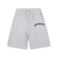Short de survêtement gris streetwear avec taille élastique et imprimé Godspeed gothique. - 311 Gris Chiné