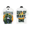 Vintage washed streetwear graphic t-shirt for men and women with skeleton print. - S / Tops / White