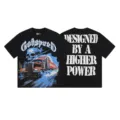 Vintage Black Skull Truck Graphic Tee, Retro Streetwear Wash Short Sleeve T-Shirt Variant - S / Tops / Washed Black (1206)