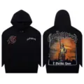 Black streetwear hooded sweatshirt with graphic print, loose casual unisex pull-over hoodie top. - S / G612 / Black