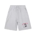 Short streetwear décontracté gris avec taille élastique à cordon et imprimé graphique unisexe. - 313 Gris Chiné