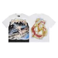 Vintage high street graphic t-shirt for men and women, washed white short sleeve tee. - S / Tops / White
