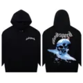 Black gothic skull graphic hoodie streetwear oversized hooded sweatshirt for men and women - S / G610 / Black
