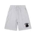 Shorts de loisirs gris avec cordon de serrage et motif de crâne gothique, style streetwear hip-hop. - 315 Noir