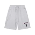 Shorts de loisirs gris à cordon pour hommes et femmes avec un imprimé tête de mort Godspeed. - 316 Gris Chiné