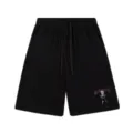 Short de streetwear décontracté noir pour homme et femme, taille élastique avec imprimé. - 316 Noir