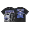 Vintage Washed Graphic Short Sleeve T-Shirt Astronaut Streetwear Men Women Black - S / Top (1196) / Washed Black
