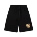 Short decontract taille elastique avec cordon, vetement streetwear tendance noir unisexe. - 319 Noir