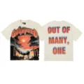 Vintage washed graphic short sleeve t-shirt with gothic print and back lettering. - S / Top (3195) / Apricot
