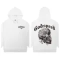 Unisex White Graphic Print Hoodie Loose Streetwear Casual Long Sleeve Hooded Sweatshirt - S / Tops / White