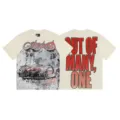 Vintage washed graphic t-shirt for men and women, streetwear short sleeve top with car print. - S / Tops / Apricot (3181)