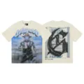 Vintage streetwear graphic t-shirt for men and women, casual short sleeve beige top with cool prints. - S / Tops / Apricot