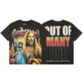 Vintage washed graphic t-shirt for men and women, casual heavy cotton short sleeve top. - S / Tops / Washed Black (G863)