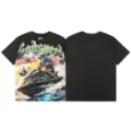 Vintage washed black short sleeve t-shirt featuring edgy skeleton graphic streetwear tee. - S / Tops / Washed Black (G855)