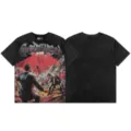 Vintage washed graphic t-shirt for men and women, cool streetwear style short sleeve top. - S / Sci-Fi Alien Theme Vintage Print (G845) / Washed Black