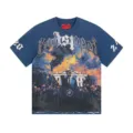 Godspeed vintage washed short sleeve t-shirt for men and women, high street graphic tee. - S / Tops / Washed Blue