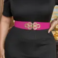 Breiter elastischer Taillengürtel in Pink für Damen, modischer Kleider-Dekogürtel Variante. - Fuchsia