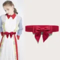 Ceinture elastique rouge avec noeud pour femmes, serre-taille elegant pour robes variante. - 60-80cm / Rouge