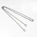 Chaine de sac en metal argente sangle de rechange avec mousquetons pour sacs a main et accessoires. - Fermoir mousqueton / Nickel blanc