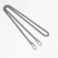 Chaîne de sac en métal argenté avec deux fermoirs pour sacs à main portefeuilles et loisirs - Fermoir cadenas / Nickel blanc