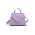 Élégant sac à main violet pour femme, sac bandoulière polyvalent pour un look chic quotidien. - Violet Grain Lisse