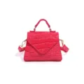 Sac a main femme motif crocodile rose, elegante sacoche bandouliere pour usage quotidien. - Rose rouge