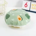 Waterproof shower cap for women cute avocado pattern EVA reusable bath cap hair cover - Green Avocado