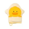 Newborn baby bath mitt soft cartoon duck shower sponge for kids daily gentle cleaning main view - Yellow