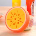 Fruit shaped cleaning sponge kitchen dishwashing scrub sponge lovely citrus design 1pcs - Orange