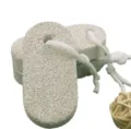 Natural volcanic pumice stone for foot exfoliation, dead skin remover with hanging rope. - 9*4*1.5cm / White
