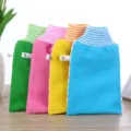 Colorful exfoliating bath gloves dual-sided scrub mitts body scrubber for shower and spa use. - 4 Assorted Colors
