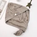 Korallenfleece Haartrocktuch, dicke super saugfähige schnell trocknende Duschhaube Damen. - 25x65cm / Kaffeebraun