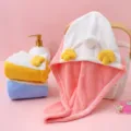Cute cartoon coral fleece dry hair cap super absorbent soft shower towel for quick drying - 52x23cm / Pink