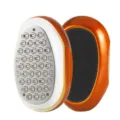 Ergonomic 3-in-1 foot file and callus remover with stainless steel micro-grate surface for smooth heels. - Spray Molding + Black Sandpaper / Metallic Gold