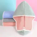 Thickened coral fleece hair drying cap, soft quick-drying shower towel for women. - Matcha Green