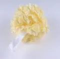 Soft mesh bath sponge with white hanging ribbon, large fluffy shower pouf for daily body cleansing. - 50 g / Lemon Yellow